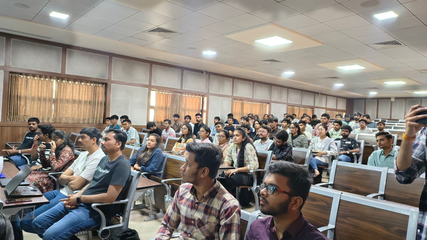 Developers listening during an FFDG Rajkot learning session